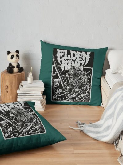 Eldenring Heavymetal Throw Pillow Official Elden Ring Merch