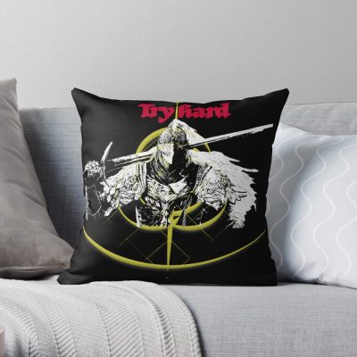 Try Hard - Eldenring Inspired Throw Pillow Official Elden Ring Merch