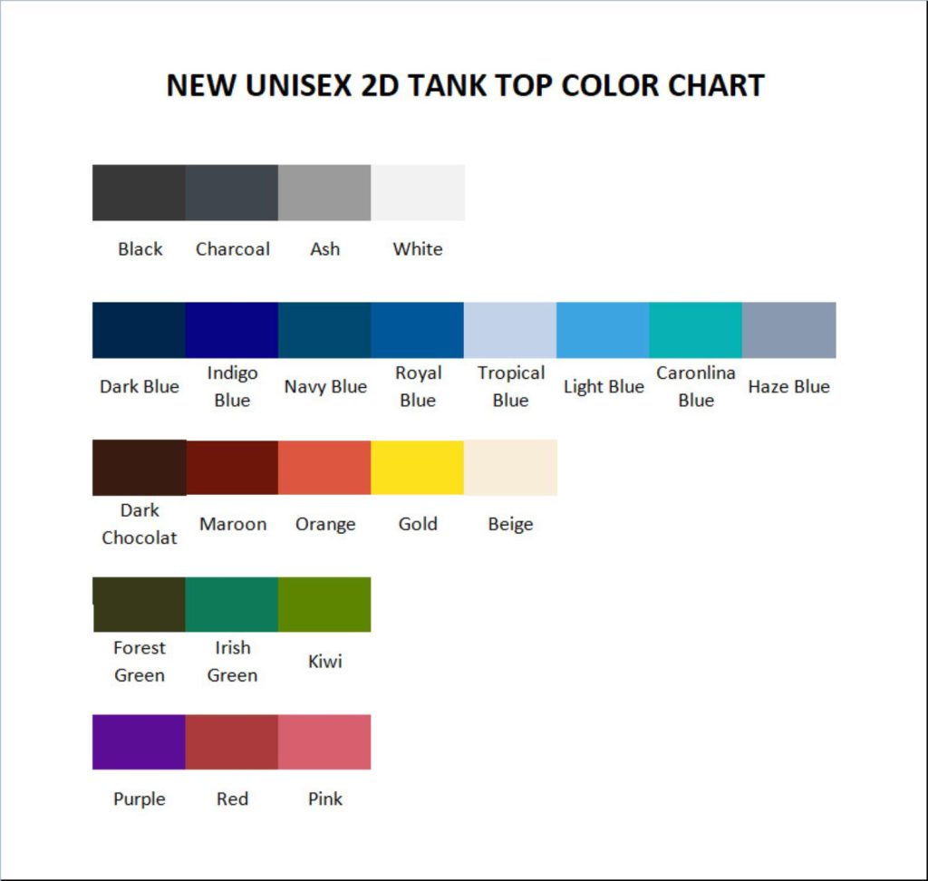 tank top color chart - Elden Ring Shop